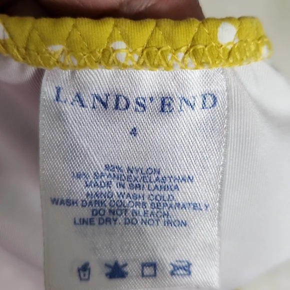 Land's End woman's size 4, yellow polka dot bikini - Picture 5 of 7